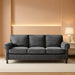 Gray Three Seater Sofa With Upholstered Cushioning
