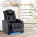 Top-Grain Leather Home Theater Seating, Dual-Motor Power Recliner