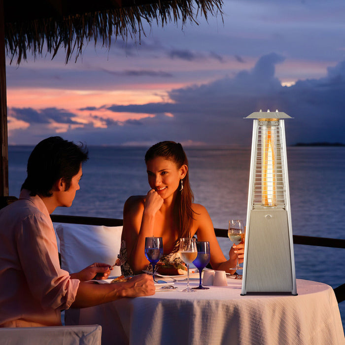 10000 BTU Portable Stainless Steel Tabletop Patio Heater with Glass Tube