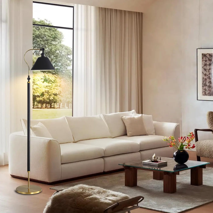 60 in Modern Solid Wood Floor Lamp,Black Standing Lamp with LED Bulb
