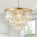 20" Modern Crystal Chandeliers,7 Lights Gold round Light Fixture
