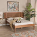 Eridian Walnut Brown Finished Wood and Natural Rattan Full Size Platform Bed