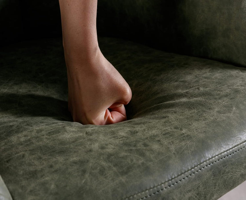 Modern Bar Stools Set of 2 Bar Height Barstools with Back and Arms High Bar Chairs with Metal Footrest Leather Upholstered Island Chairs for Kitchen Counter/Home Bar/Dining Room, Green