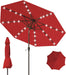 9FT Patio Umbrella with Solar Lights,Outdoor Market Umbrella with Tilt and Crank, LED Lighted Table Umbrella for Garden,Deck,Backyard,Pool,Beach
