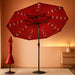 9FT Patio Umbrella with Solar Lights,Outdoor Market Umbrella with Tilt and Crank, LED Lighted Table Umbrella for Garden,Deck,Backyard,Pool,Beach