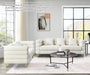 2 Piece Living Room Sofa Set, Comfy Boucle Couch with Loveseat and 3 Seater, Upholstered Sofa Couch with 2 Pillows and Deep Seat Design for Office, Waiting Room, White Teddy