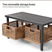 6-Piece Patio Conversation Set, Luxury Oversize Patio Furniture Set with Soft Cushions and Storage Metal Coffee Table, Outdoor Furniture Sets for Backyard, Porch (With 2 Wicker Baskets)
