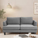 Gray Fabric Loveseat with Wood Legs