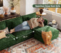 Green 116Inches L Shaped Premium Chenille Sectional