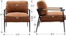 Midcentury PU Leather Upholstered Lounge Chair Brown