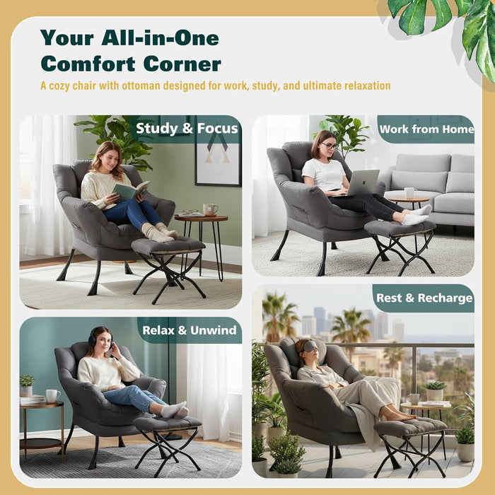 Dark Grey ExtraLarge Oversized Ottoman Reclining Chair