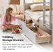 Grey SolidWood Twin Loft Bunk Bed BuiltInStorageDrawers