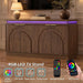 65.7" Sideboard Buffet Cabinet with Arched Fluted Doors,Led Lights