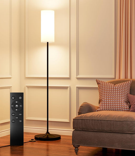 Black Industrial Floor Lamp With Programmable Remote