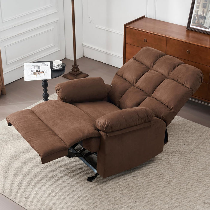 Overstuffed Rocking Recliner Sofa for Adults