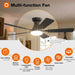 2 Pack Ceiling Fans with Lights, 48 Inch Black Ceiling Fan with Light and Remote Control, Reversible, 3CCT, Dimmable, Noiseless, Ceiling Fan for Bedroom, Farmhouse, Indoor/Outdoor Use