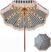 Fringe Patio Umbrella with Solar Powered String Lights, Boho Patio Umbrella for Outdoor, Garden, Deck, Pool, Push Button Tilt Pole