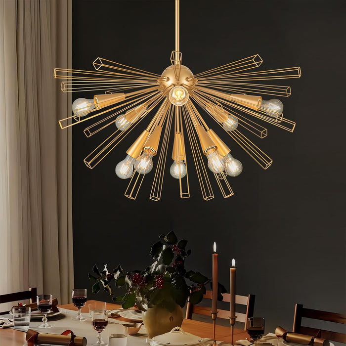 Gold Brushed Brass Sputnik Chandelier Elegant Lights
