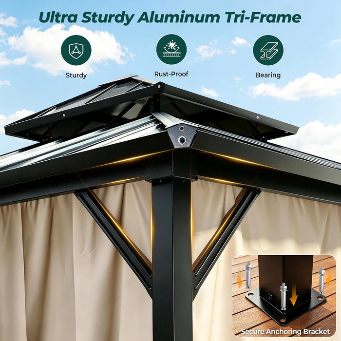 10x10 Feet Hardtop Gazebo PremiumQuality Outdoor Patio