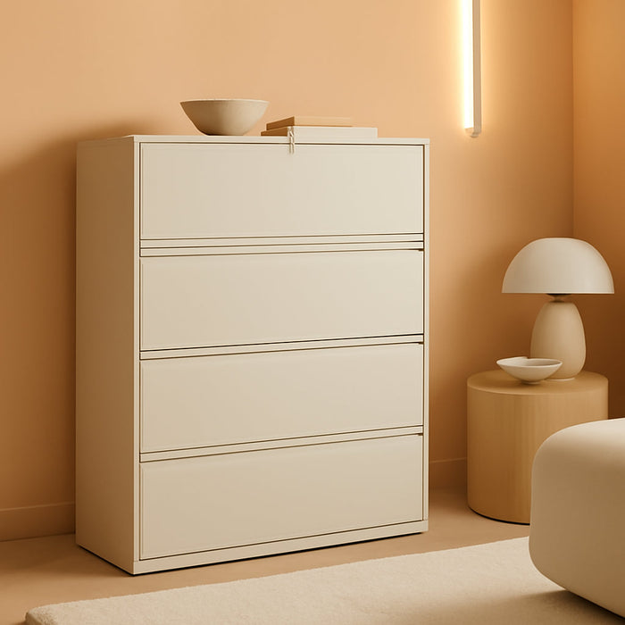 Hirsh 42 Inch Wide 5 Drawer Metal Lateral File Cabinet for Home and Office, Holds Letter, Legal and A4 Hanging Folders, Putty