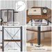 LShaped Corner Bookshelf 5Tier Beveled Edge DarkBrown