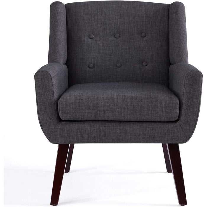 Grey Button Tufted Accent Chair for Comfortable Living
