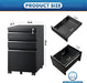 Black Mobile Filing Cabinet with Lock & Drawers