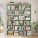 6 Tier Tall Bookshelf and Bookcase with Open Display Shelves, Green
