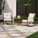3-Piece Outdoor Rocking Chairs Bistro Set, Rattan Patio Furniture