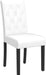 Yaheetech Dining Chairs with Leather Seat and Solid Wood Legs Button Tufted Padded Kitchen Chair Accent Side Chair for Home Kitchen and Restaurant, Set of 6, White