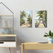 Tropical Beach Canvas Wall Art - 2 Piece Palm Tree Painting Coastal Ocean Scenery Pictures Seaside Prints House Decor Artwork for Bedroom