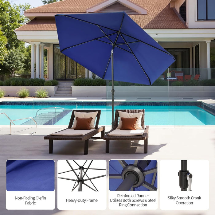 CROWN SHADES 9 Ft Patio Umbrella Olefin with Patented Slot-Lock