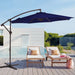 10' Outdoor Hanging Offset Cantilever Umbrella for Patio(No Base), Navy Blue