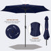 9FT Outdoor Patio Umbrella - Table Umbrella Waterproof UV Protection, Sombrillas De Patio with Push Button Tilt, Sun Umbrella for Pool, Porch, Garden, Deck, Backyard (Navy Blue)