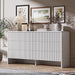 55" Wide Modern Curved 6 Drawer Dresser，White