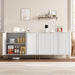 Fluted Sideboard Cabinet White With Adjustable Shelves