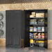SixtyThreeInch MatteBlack Pantry Cabinet TwinDoors