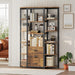 6 Tier Bookshelf, Industrial Large Triple Bookcase