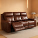 Mighty Moves Transitional Leather Match Power Reclining Sofa with Adjustable Headrest and USB Charging Port, Dark Brown