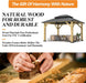 10' X 12' Outdoor Wooden Gazebo - Patio Hardtop Gazebo Permanent Wooden Pavilion with Galvanized Steel Double Roof, Wood Gazebos for Garden, Lawn, Poolside, Backyard Deck