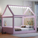 Full Sized House Shaped Corduroy Daybed PowderPink