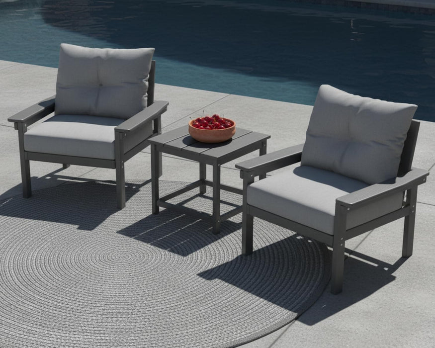 3-Piece HDPE Outdoor Patio Furniture Conversation Set