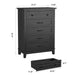 5 Dresser for Bedroom, 41.3 in Tall Vertical Drawer Dresser with Large Storage, Freestanding Wooden Closet Chest for Bedroom, Living Room, Black