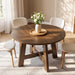 round Dining Table for for 4-6 People, 47-Inch Circle Kitchen Table with Reinforced Cross Brace, Farmhouse Dining Room Furniture for Living Room, Apartment, Restaurant, Walnut Brown