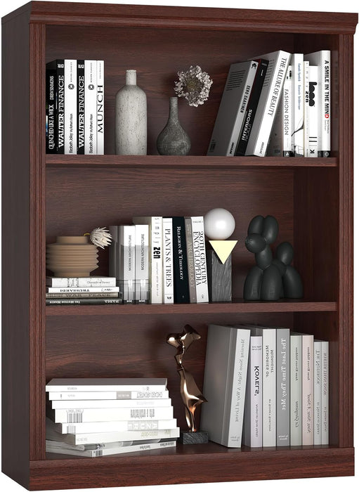3-Shelf Bookcase, Wood Bookshelves for Living Room, Library, Office