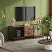 TV Stand Dresser with 2 Drawers, Entertainment Center for 50" Inch TV with Open Storage Shelves, Industrial Media Console for Bedroom, Living Room, Rustic Brown