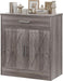 Sideboard Buffet with Storage, Modern Kitchen Storage Cabinet with 1 Drawer and 2 Doors, Wood Coffee Bar Buffet Table for Kitchen, Dining Room, Ash Grey
