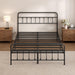 King Size Metal Bed Frame with Headboard and Footboard,Black