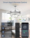 42 Inch Retractable Ceiling Fans with Lights and Remote, Modern Chandelier Fandelier Ceiling Fans, Quiet Reversible DC Motor, 6 Speeds, 3 Color Dimmable LED for Bedroom Living Room (Silver)