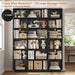 72" Triple Wide Bookshelf, 6-Tier Tall Bookcase, Black Book Shelf